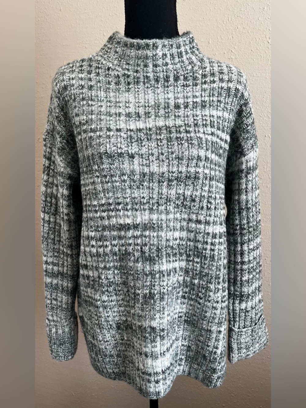 Cozy Marled Green Knit tunic Sweater
